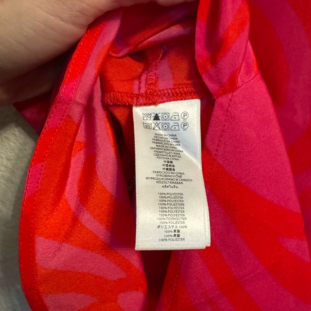 Michael Michael Kors Red & Pink Swirl Sleeveless Top with Zipper XS - Picture 7 of 7